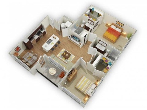 Capstone at Vallagio_Englewood CO_Floor Plan_Two Bedroom Two Bathroom B4